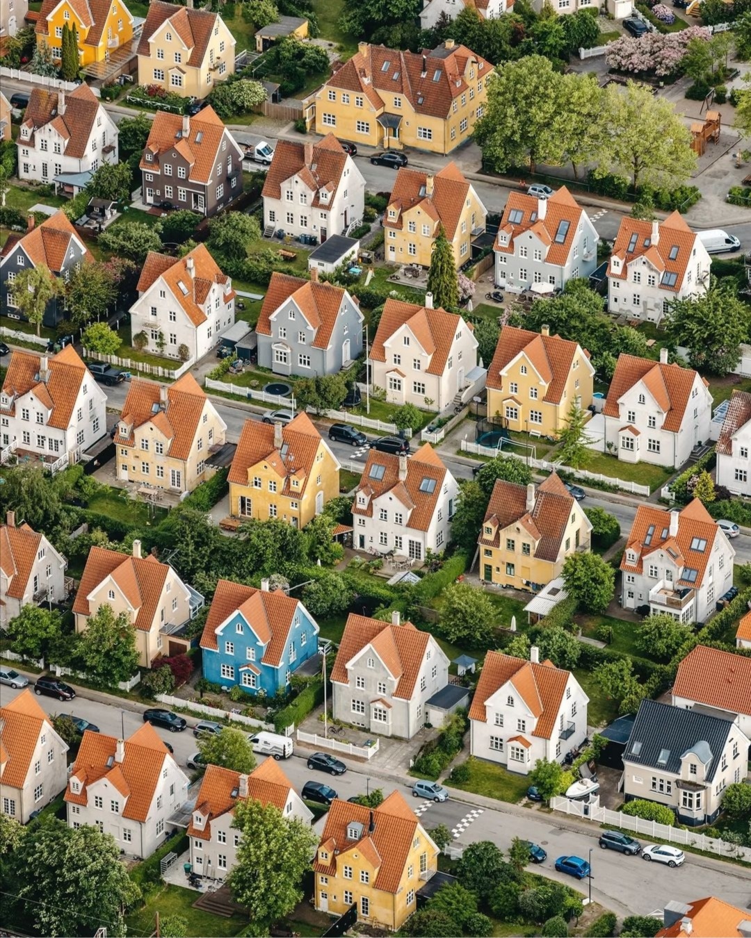 Incredible view of houses in Denmark