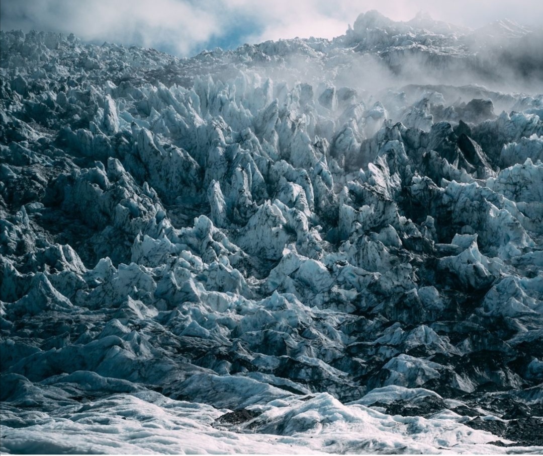 Rugged mountains in Vatnajokull national park. 