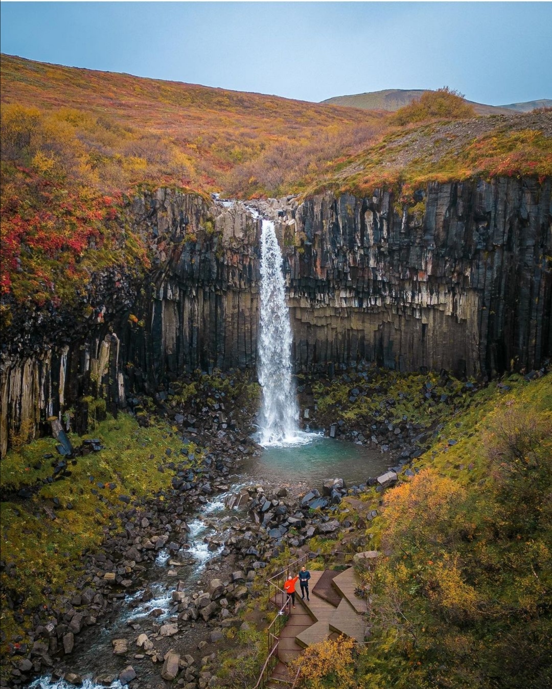 Waterfall at vatnajokull national park