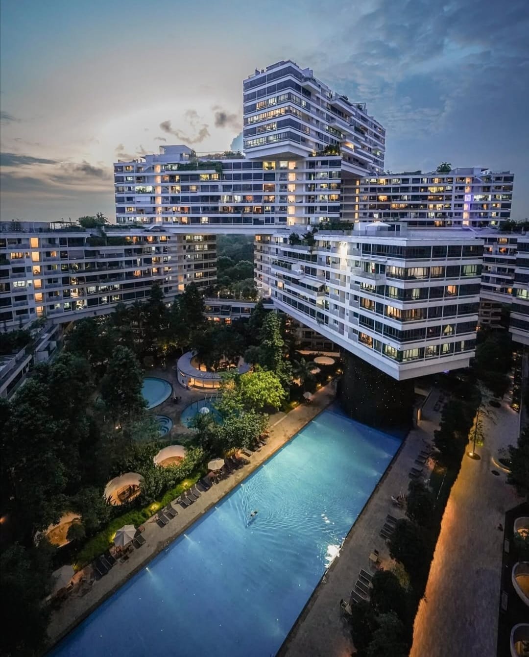 Night view of the interlace apartment